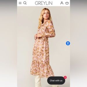 Greylin Larsen floral MIDI Dress NWT